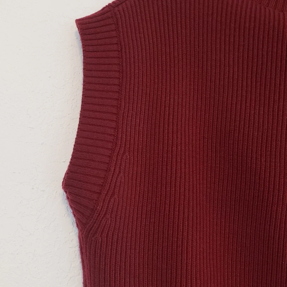 NWT Zara Beautiful Burgundy Wool Blend Vest - Picture 12 of 14